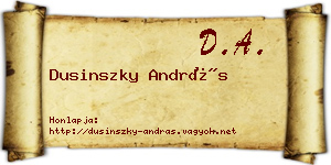 Dusinszky András névjegykártya