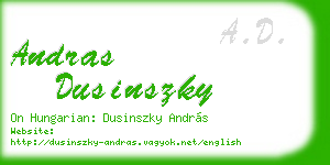 andras dusinszky business card
